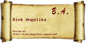 Bink Angelika névjegykártya